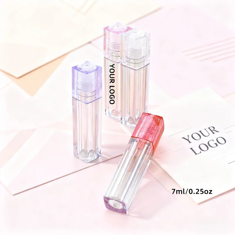 【Logo Custom】50Pcs Customized Multi Color Selection 6.5ML Lip Oil Bottle with Built-in Ball Head Suitable for Lip Protection Oil