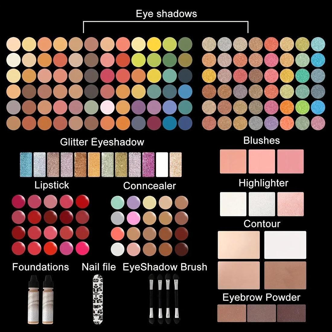 Professional 120 Colors Matte Eyeshadow Palette for Makeup Artists And Beauty Bloggers Rich Pigment Long-Lasting Shimmer-Free