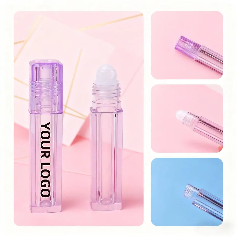 【Logo Custom】50Pcs Customized Multi Color Selection 6.5ML Lip Oil Bottle with Built-in Ball Head Suitable for Lip Protection Oil